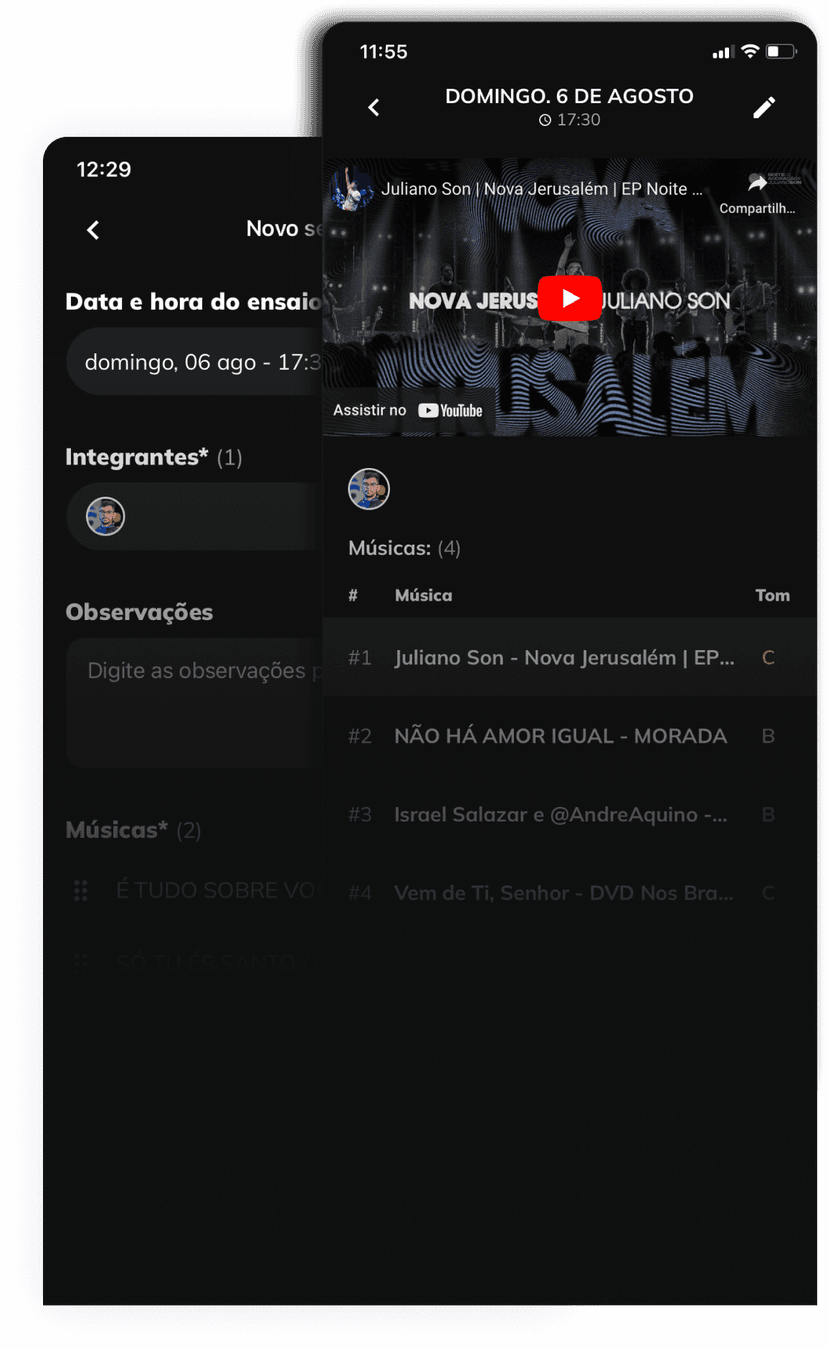 Screenshot do aplicativo WorshipNotes